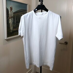 Handvaerk Men's Pima Cotton Crew Neck T-Shirt, White Size Medium